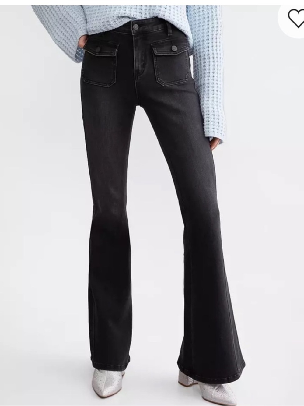 Flying Monkey High Rise Flare Black  Size 28.